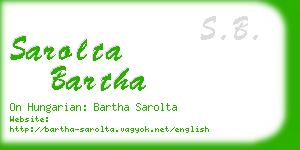 sarolta bartha business card